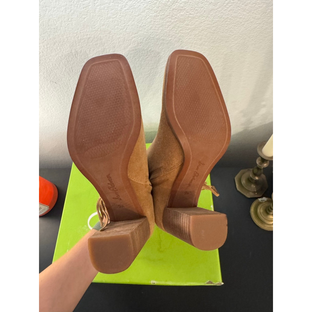 Women's Sam Edelman Ona‎ Ankle Boots & Booties 7.5 Camel Suede Fringe NIB - Picture 7 of 10